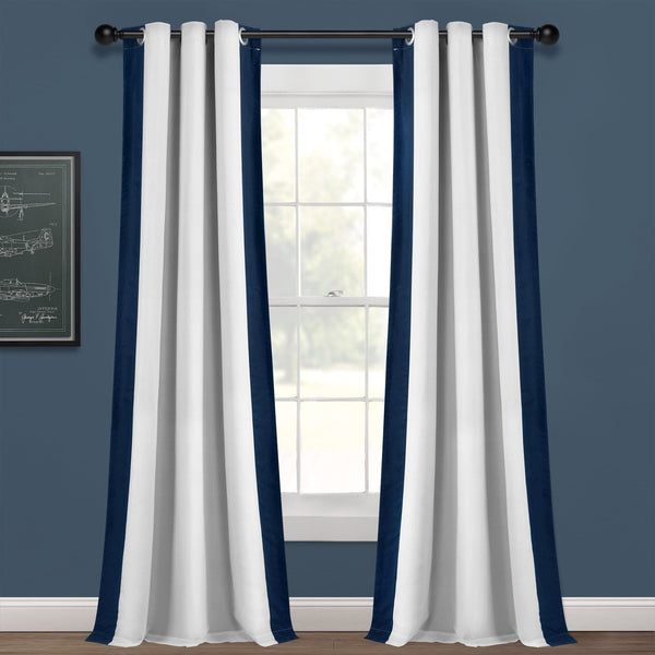 lush décor Block Border Blackout Window Curtain Panel