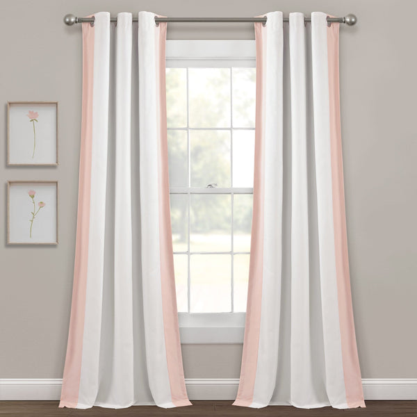 Lush Décor Block Border Blackout Window Curtain Panel