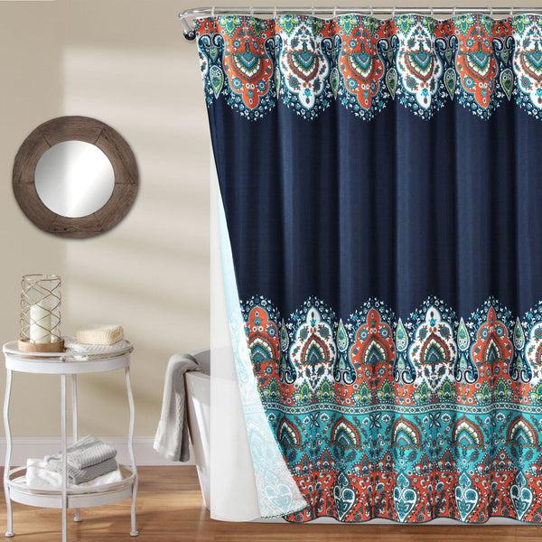 Lush Décor Bohemian Meadow Shower Curtain 14 Piece Complete Set