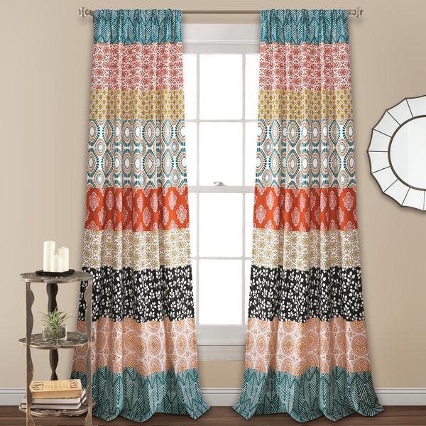 lush décor Bohemian Stripe Window Curtain Panel Set