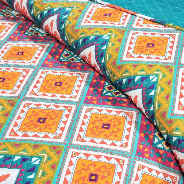Lush Décor Boho Chevron Reversible Cotton Quilt 3 Piece Set