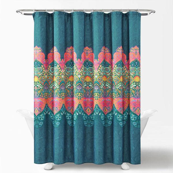 Lush Décor Boho Chic Shower Curtain 14 Piece Complete Set