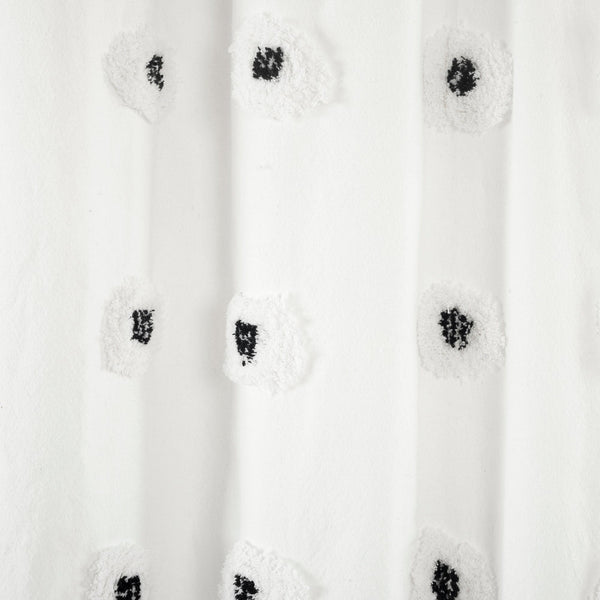 Lush Décor Boho Circle Tufted Yarn Dyed Recycled Cotton Blend Shower Curtain