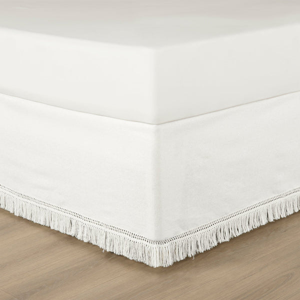 Lush Décor Boho Fringe 15-Inch Tailored Drop Easy Fit Bed Skirt