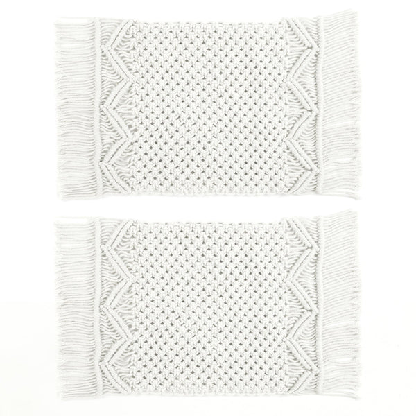 lush décor Boho Macrame Indoor/Outdoor Placemat 2-Pack Set
