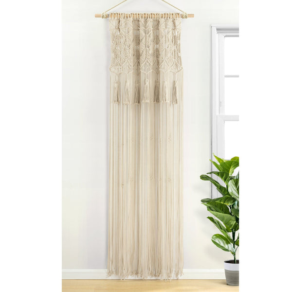 Lush Décor Boho Macrame Tassel Cotton Window Curtain