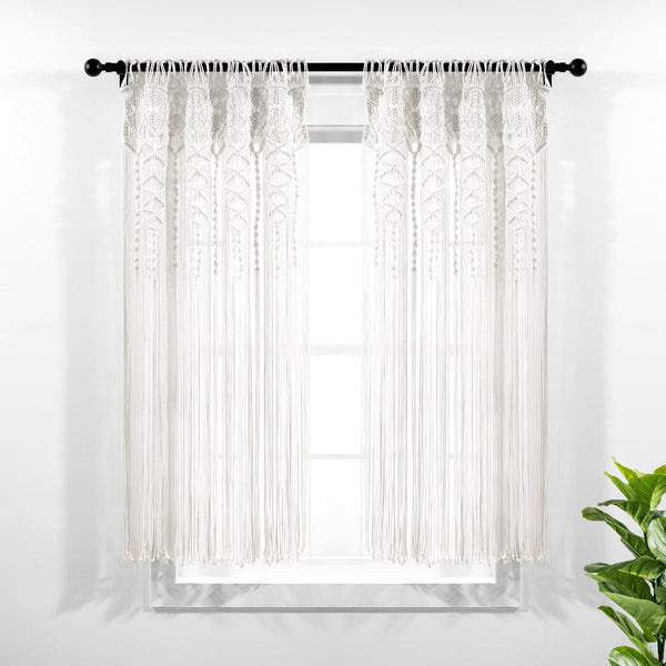 Lush Décor Boho Macrame Textured Cotton Window Curtain
