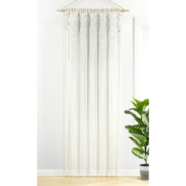 lush décor Boho Macrame Textured Indoor/Outdoor Window Curtain