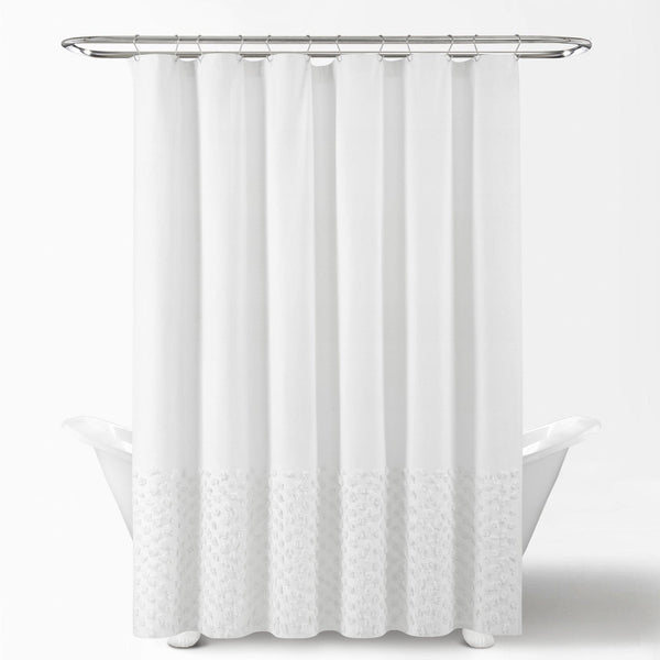 Lush Décor Boho Polka Dot Yarn Dyed Recycled Cotton Blend Shower Curtain