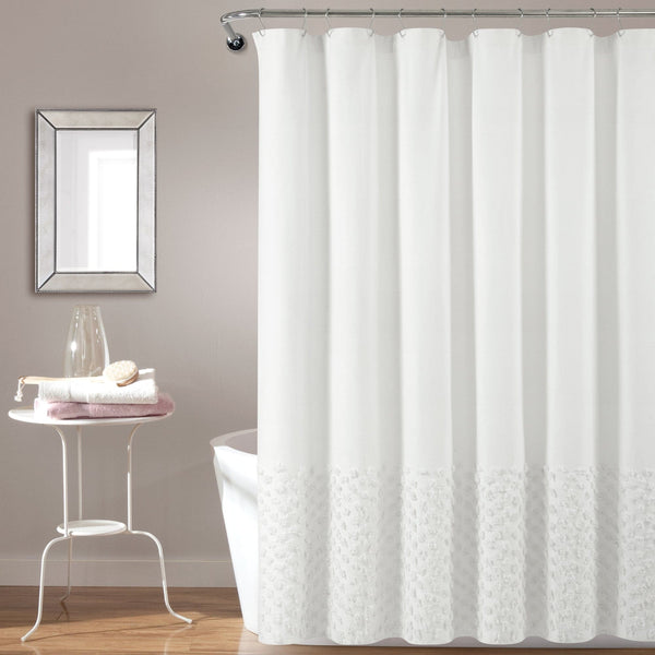 Lush Décor Boho Polka Dot Yarn Dyed Recycled Cotton Blend Shower Curtain