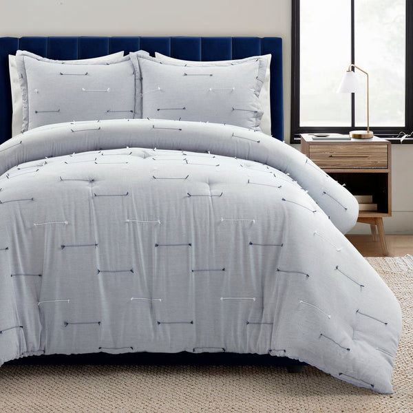 Lush Décor Boho Stripe Clip Jacquard 3 Piece Comforter Set
