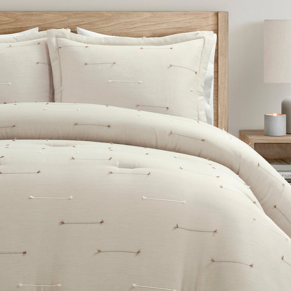 Lush Décor Boho Stripe Clip Jacquard 3 Piece Comforter Set