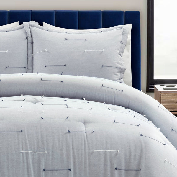 lush décor Boho Stripe Clip Jacquard 3 Piece Comforter Set