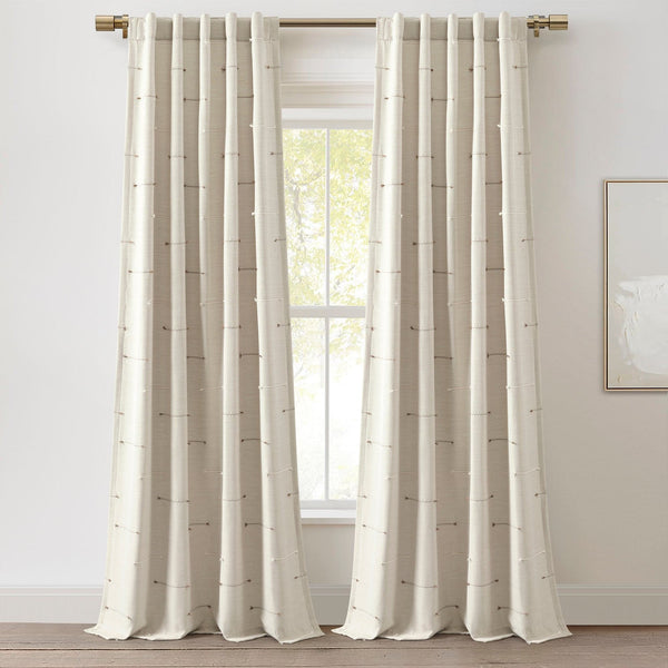 lush décor Boho Stripe Clip Jacquard Window Curtain Panel Set