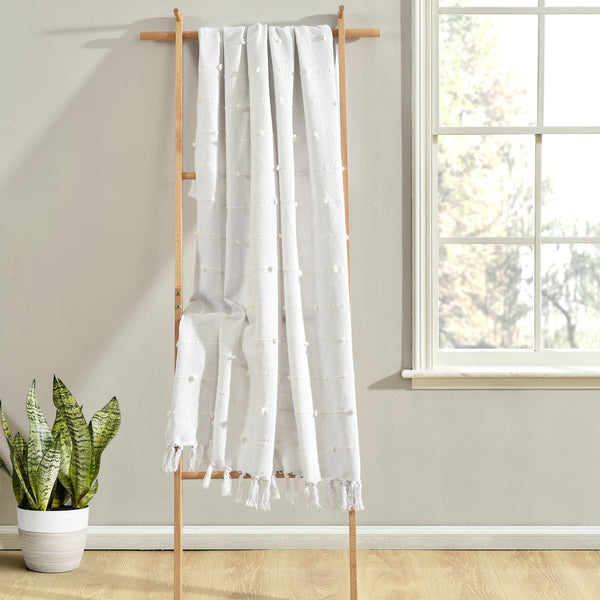 lush décor Boho Tufted Cotton Woven Tassel Fringe Throw