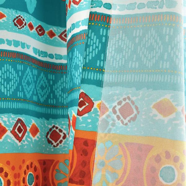 Lush Décor Boho Watercolor Border Window Curtain Panel Set
