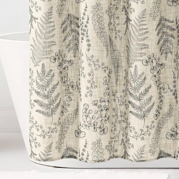 Lush Décor Botanical Dreams Linen Textured Shower Curtain