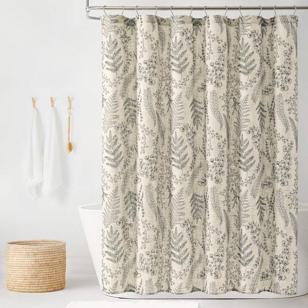 lush décor Botanical Dreams Linen Textured Shower Curtain