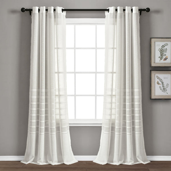 lush décor Bridie Grommet Sheer Window Curtain Panel Set