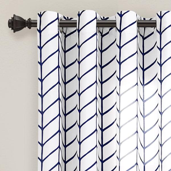 Lush Décor Calia Chevron Geo Window Curtain Panels Set