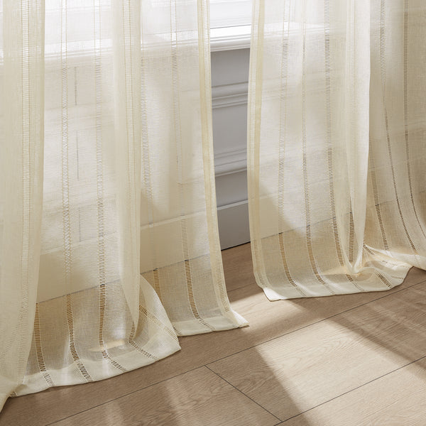 Lush Décor Calia Textured Stripe Sheer Window Curtain Panels