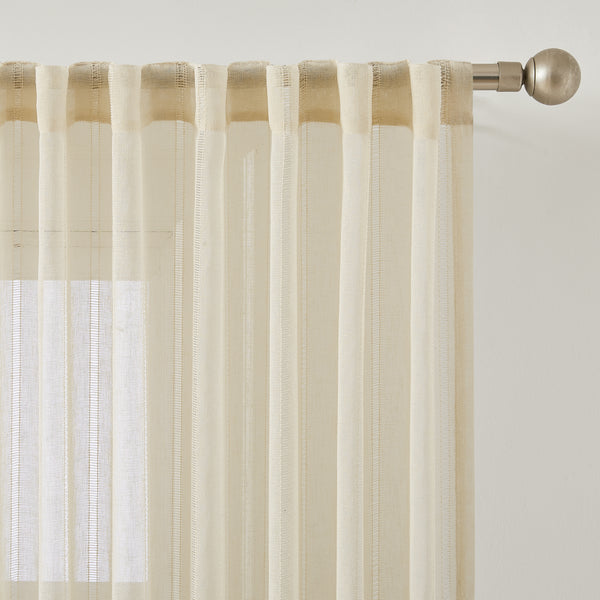 Lush Décor Calia Textured Stripe Sheer Window Curtain Panels