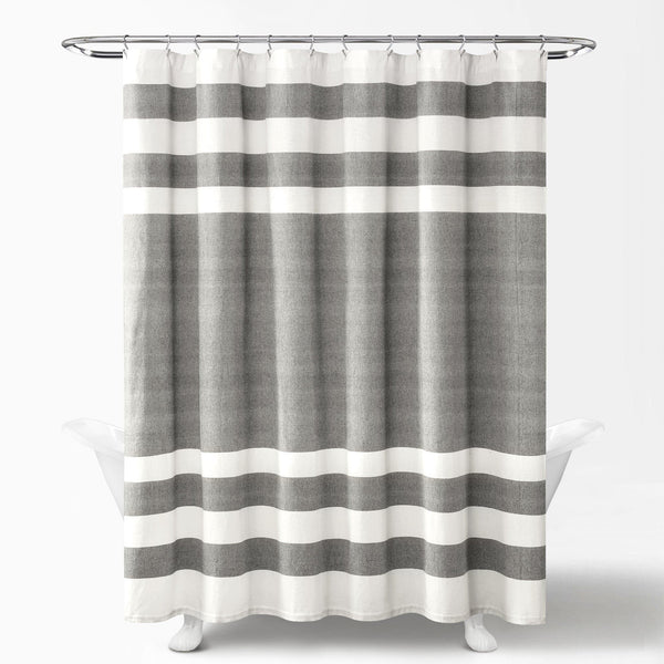 Lush Décor Cape Cod Stripe Yarn Dyed Cotton Shower Curtain