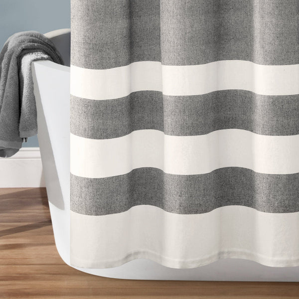 Lush Décor Cape Cod Stripe Yarn Dyed Cotton Shower Curtain