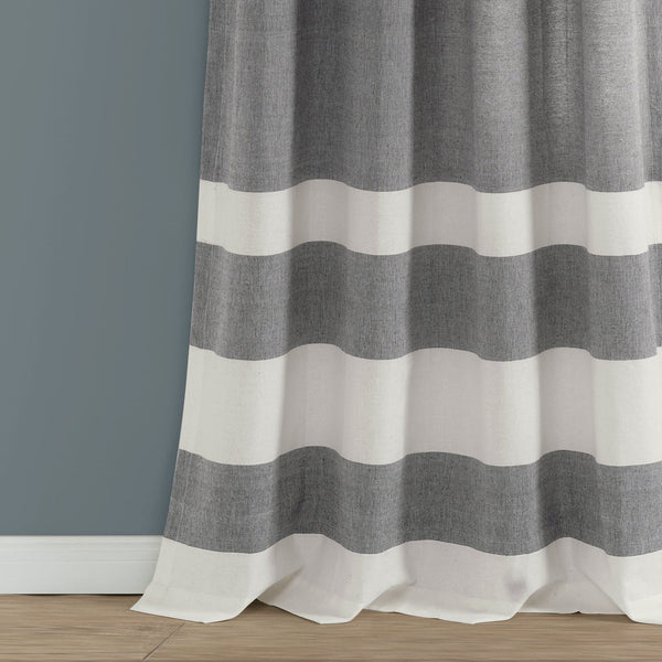 Lush Décor Cape Cod Stripe Yarn Dyed Cotton Window Curtain Panel Set