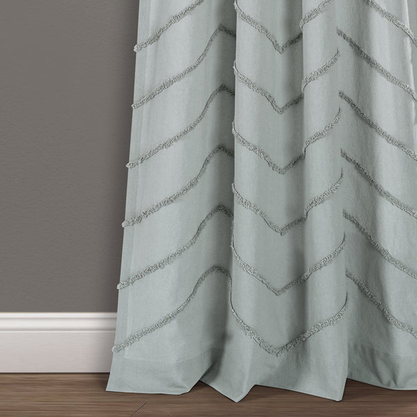 Lush Décor Chenille Chevron Window Curtain Panel Set
