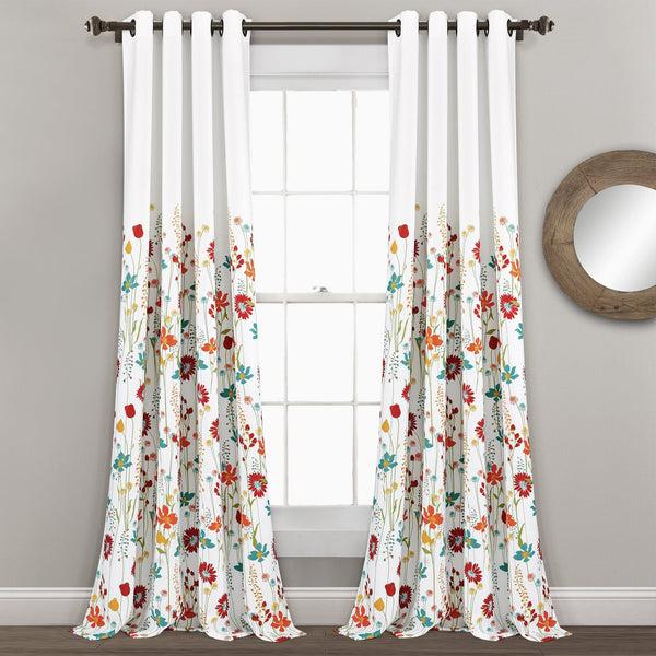 Lush Décor Clarissa Floral Light Filtering Window Curtain Panel Set