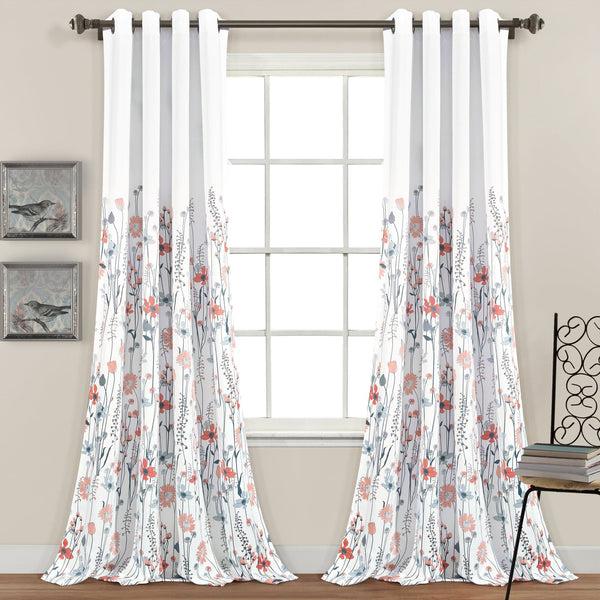 lush décor Clarissa Floral Light Filtering Window Curtain Panel Set
