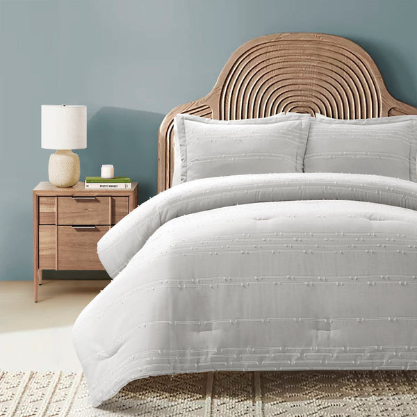 lush décor Clipped Stripe Jacquard 3 Piece Comforter Set