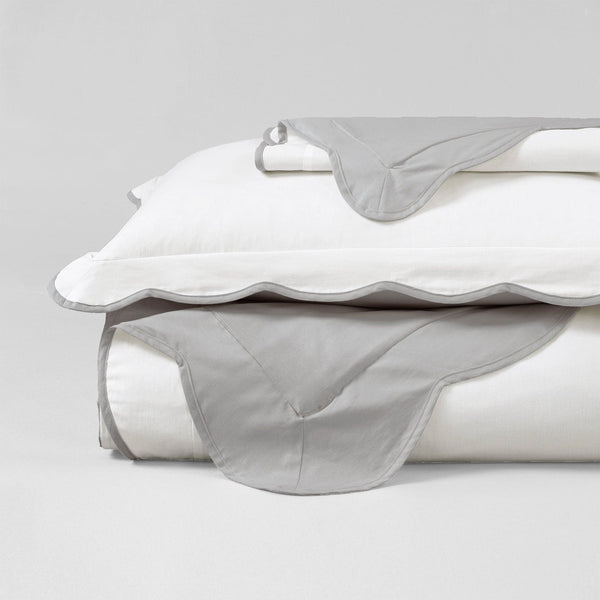 Lush Décor Coastal Chic Scalloped Edge 100% Cotton Reversible Duvet Cover Set