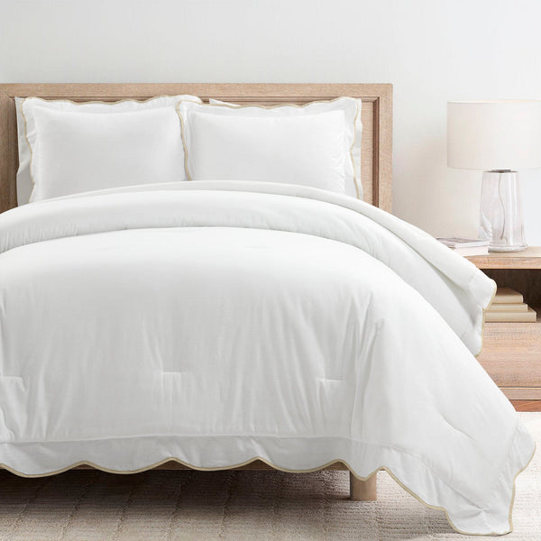 Lush Décor Coastal Chic Scalloped Edge 3 Piece Comforter Set