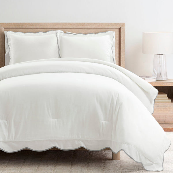 Lush Décor Coastal Chic Scalloped Edge 3 Piece Comforter Set