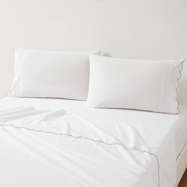 Lush Décor Coastal Chic Scalloped Edge Cotton Sheet Set