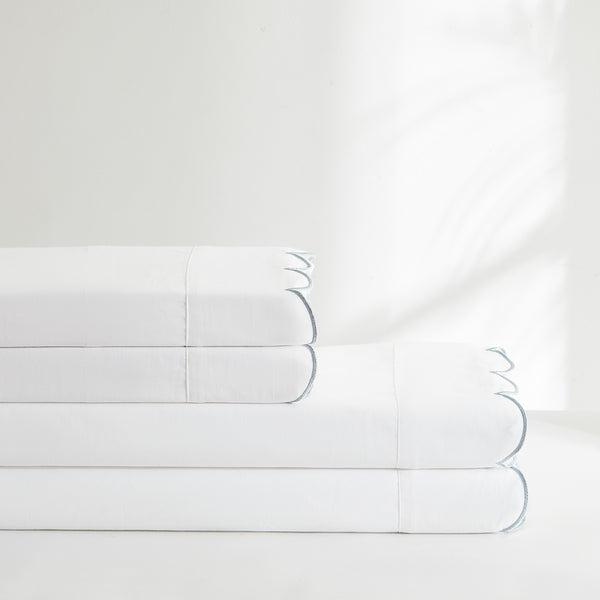 Lush Décor Coastal Chic Scalloped Edge Cotton Sheet Set