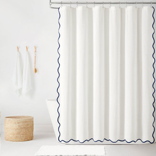 lush décor Coastal Chic Scalloped Edge Shower Curtain