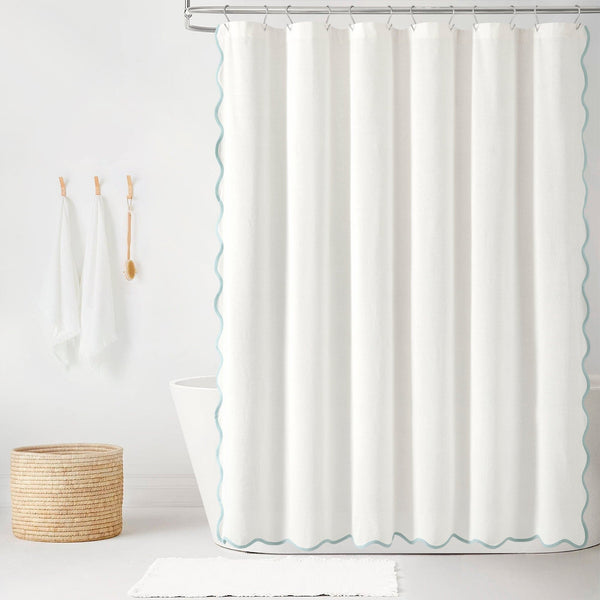 Lush Décor Coastal Chic Scalloped Edge Shower Curtain