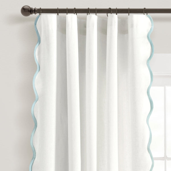 Lush Décor Coastal Chic Scalloped Edge Window Curtain Panel Set