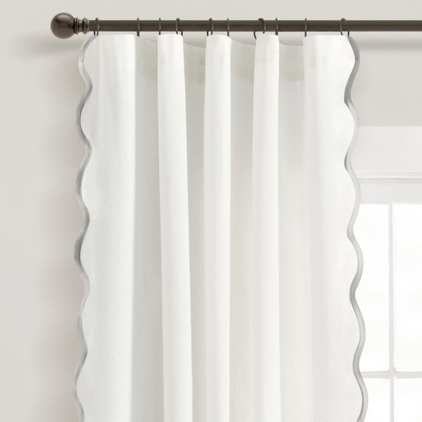 Lush Décor Coastal Chic Scalloped Edge Window Curtain Panel Set