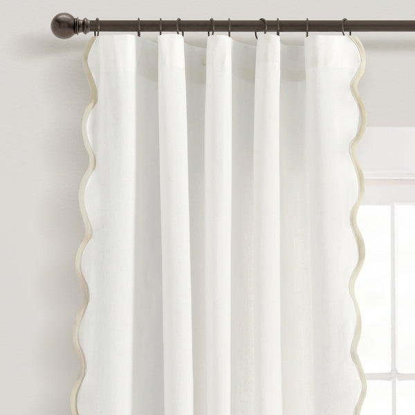 Lush Décor Coastal Chic Scalloped Edge Window Curtain Panel Set