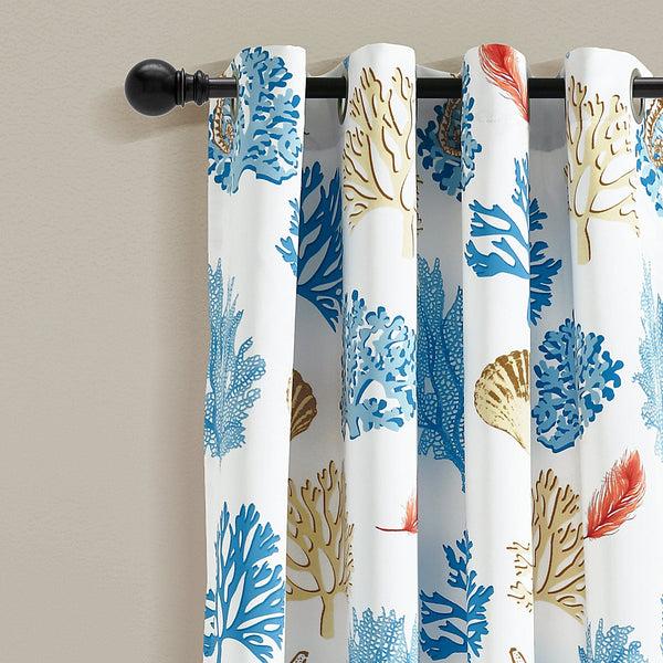 Lush Décor Coastal Reef Feather Light Filtering Window Curtain Panel Set