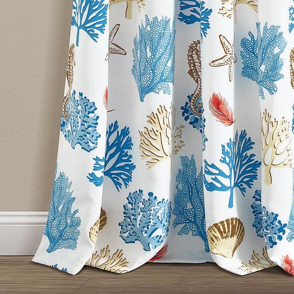 Lush Décor Coastal Reef Feather Light Filtering Window Curtain Panel Set