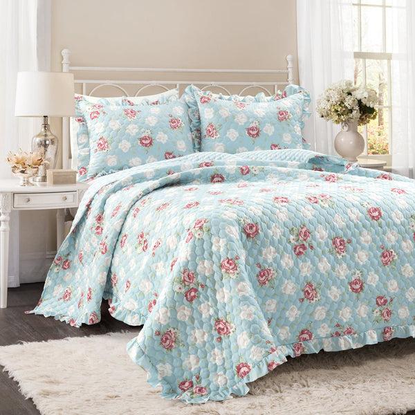 lush décor Cottagecore Floral Ruffle Quilt 3 Piece Set