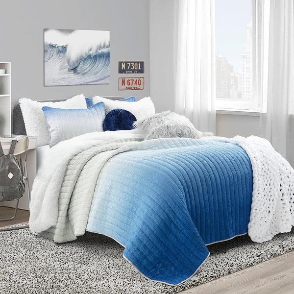 Lush Décor Crinkle Ombre Oversized Quilt 3 Piece Set