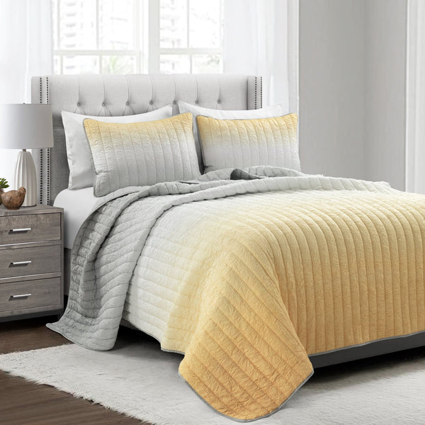lush décor Crinkle Ombre Oversized Quilt 3 Piece Set
