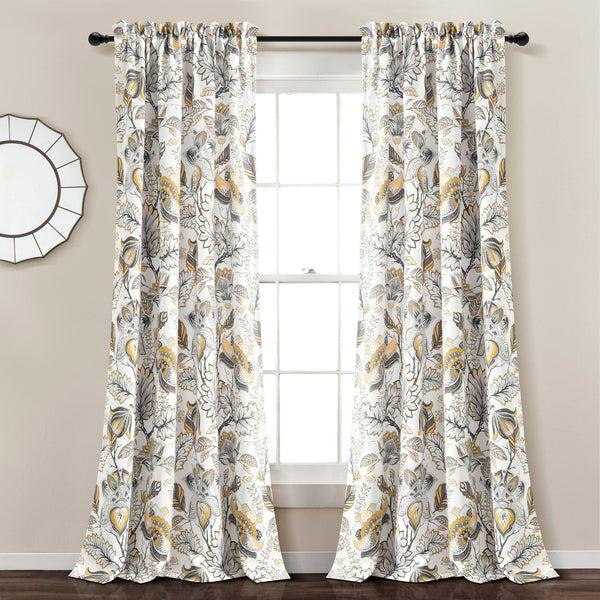 Lush Décor Cynthia Jacobean Light Filtering Window Curtain Set