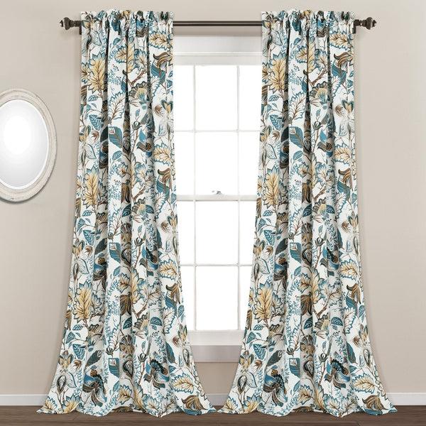 Lush Décor Cynthia Jacobean Light Filtering Window Curtain Set